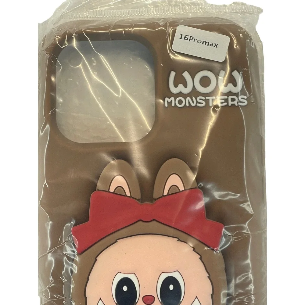 WOW Monsters iPhone 16 Pro Max Case Brown Cute Cartoon Character Cover